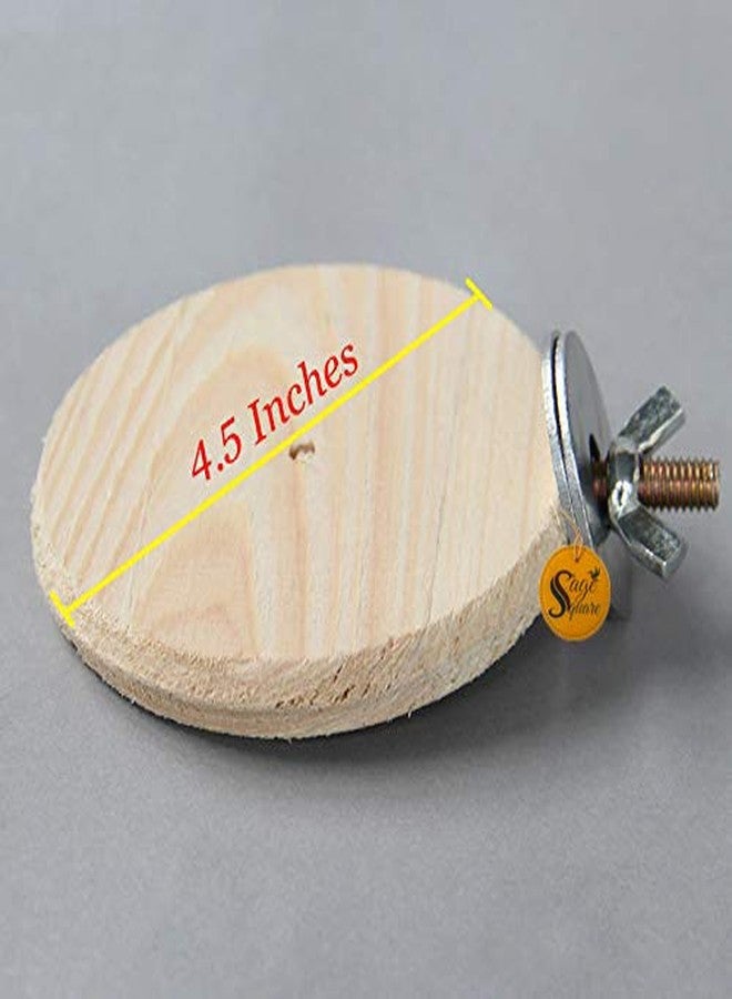 Sage Square 4.5 Inches / 12 cm Natural Wood Platform Cum Perch Cum Stand Bird Toy Ideal for Finch, Canary, Lovebird, Budgerigar, Budgeri (Light Weight) - Image 4